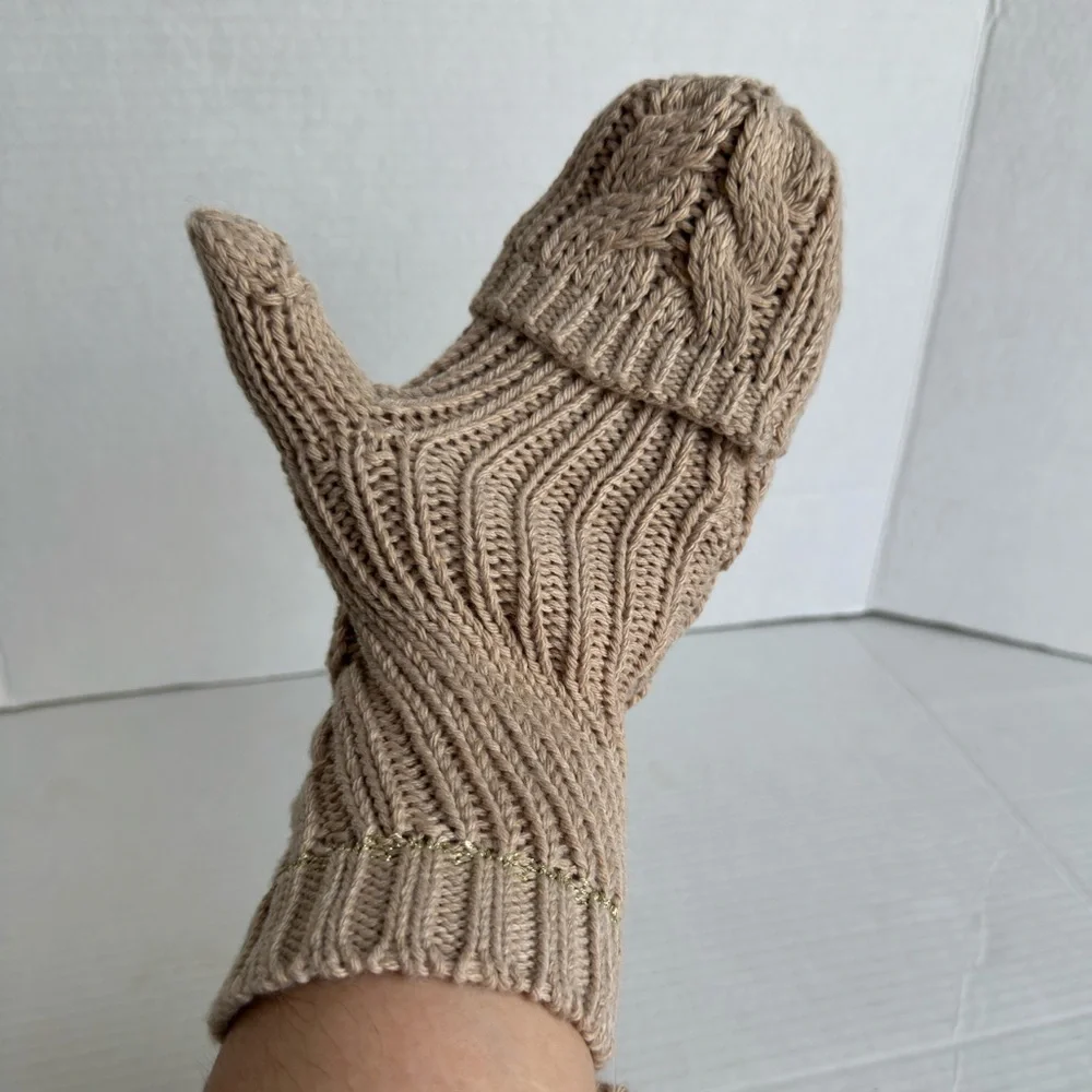 Calvin Klein Beige Convertible Mittens Fingerless Gloves